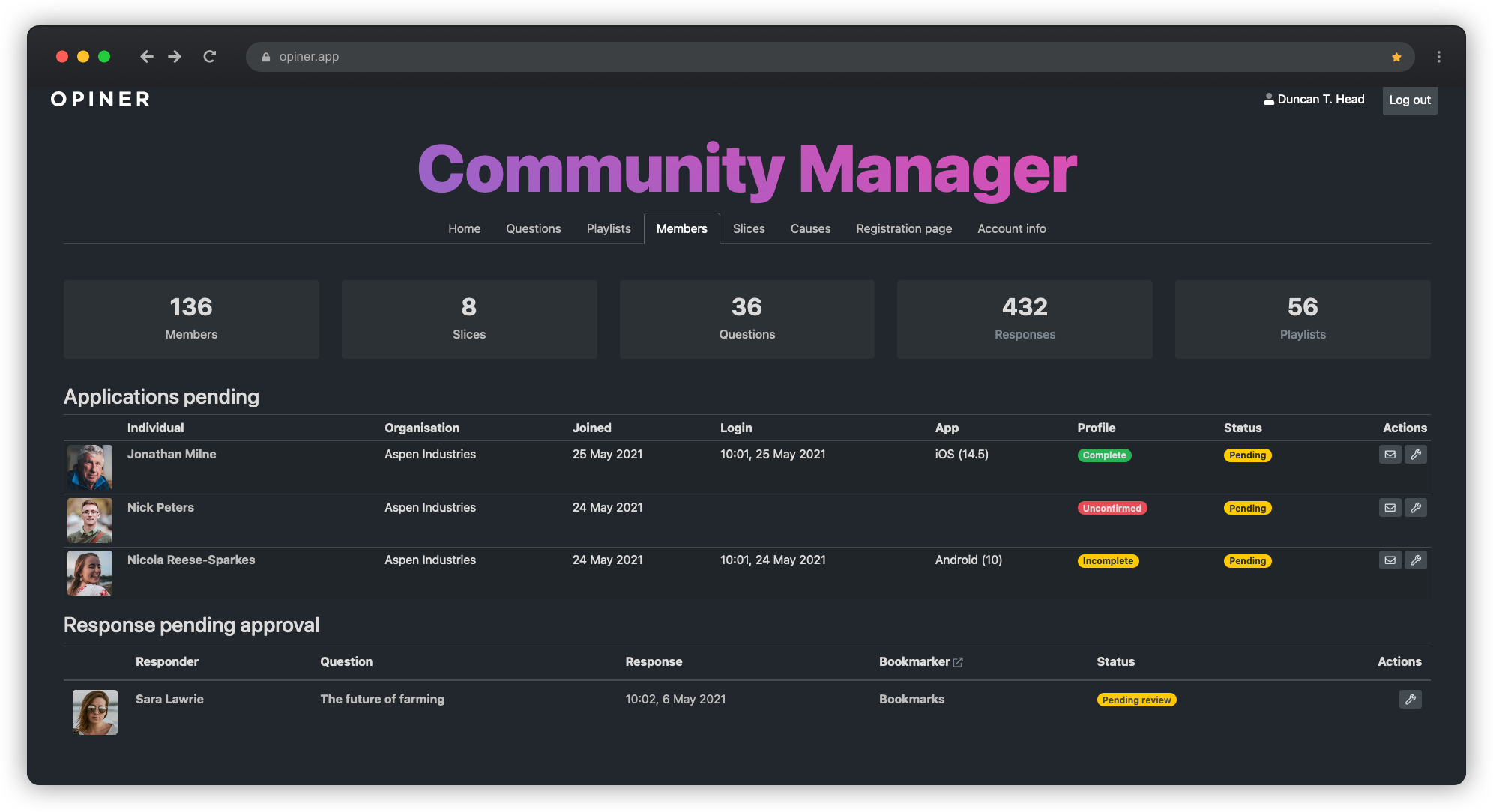 Community Manager screenshot